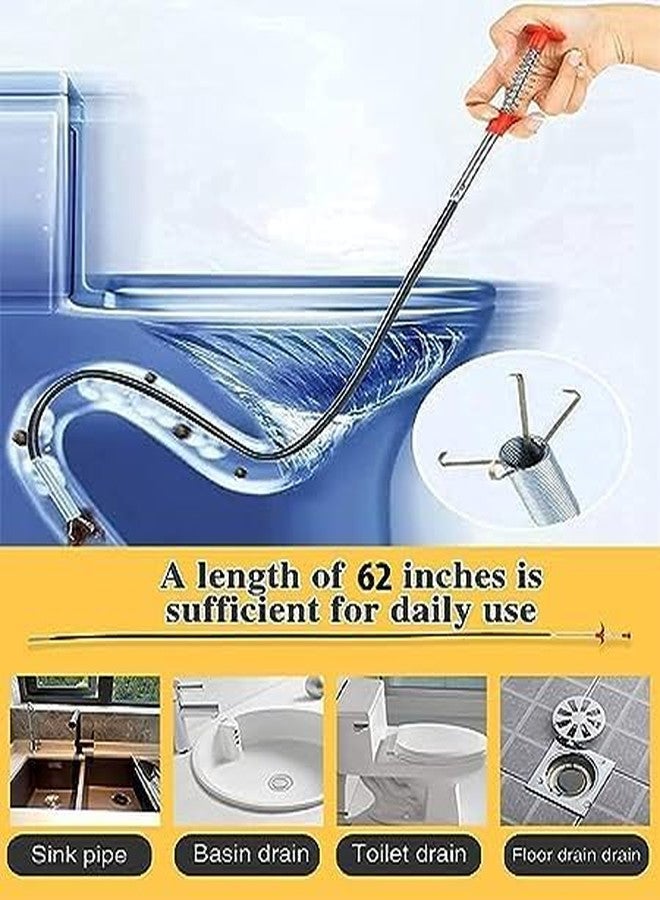 BRIGHTZONE Drain Pipe Cleaning Spring Stick, Hair Catching Drain Pipe Cleaning Claw Wire, Sink Cleaning Stick Sewer Sink Tub Dredge Remover, Spring Drain Pipe Basin Cleaner Tool, Flexible - Image 3